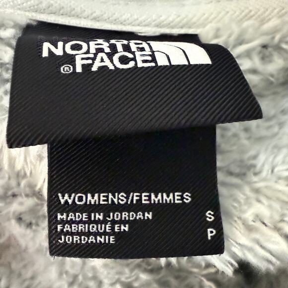 North Face Womens Quarter-Zip Pullover Soft Sherpa Fleece Grey Sweater Small - Picture 10 of 12